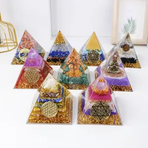 Wholesale Natural Crystal Tree of Life Orgonite Pyramid Healing Crystals Energy Reiki Chakra Meditation Lucky Crafts