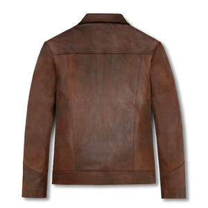 Chaqueta de Cuero para Hombre de Alta Calidad, Sólida, Cómoda y Duradera, Precio al por Mayor, Nuevo Diseño de Moda Masculina, Chaqueta de Cuero Genuino para Invierno - Product Image 6