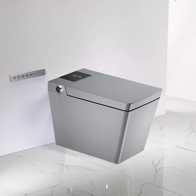 in-tank grey square Japanese style A205 floor mounted Jgray square bidet toilet and hidden water tank