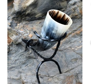 2025 recuerdos con logotipo personalizado de la mejor calidad jarra de cuerno Natural personalizada 100% cuerno de buey genuino pulido Animal náutico - Product Image 5