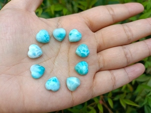 พลอยลาริมาร์ทรงหัวใจอัญมณีหลากสีสำหรับทำเครื่องประดับอัญมณีทรงหลวมปรับเทียบขนาด - Product Image 5