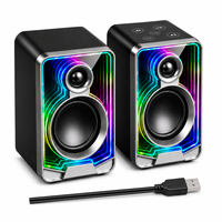 Altavoces Multimedia RGB 2.0, Inalámbricos BT, Estéreo, Audio de Escritorio con Luces LED de Colores para Juegos de Computadora, Hogar y Estudio