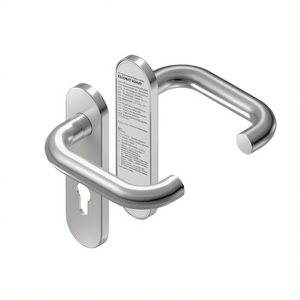Juego de Protección Contra Incendios Rondo de Acero Inoxidable con Escutcheon Corto, Perfil Redondeado, Cilindro DIN Izquierdo/Derecho BKS para Puertas de Diferentes Grosores - Product Image 3