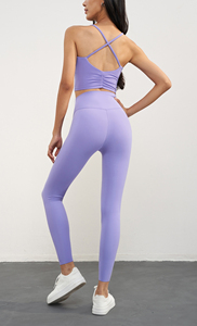 Pantalon de yoga en nylon doux confortable pour femmes tissus respirants poche taille usine vente en gros pas cher Leggings de sublimation - Product Image 3