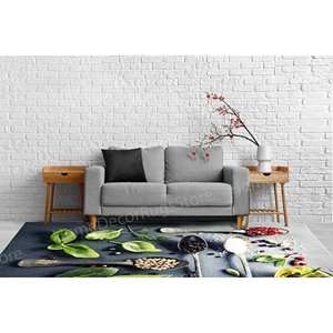 Tapis aux herbes et aux épices, tapis imprimé pour décoration moderne, tapis fin non tissé - Product Image 4