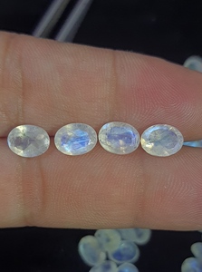 Piedra lunar de arcoíris Natural, piedras preciosas semipreciosas facetadas de forma ovalada para fabricación de joyas, venta al por mayor de todos los tamaños - Product Image 6