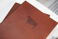 Restaurant en cuir véritable Menu couvre Durable carte des vins couverture Vintage boisson Menu dossier support manchon pour Bar hôtel LMC-0123