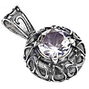 Pendentif en argent 925 fait à la main avec zircone cubique pour femmes, or rose, à porter tous les jours, cadeau, style religieux, pendentifs à breloques, motif numérique - Product Image 1
