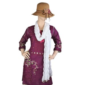 Dupatta Arrugada para Mujer - Blanco - Product Image 1