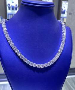 VVS1 Moissanite S925 <b>Silver</b> Hip Hop Link <b>Tennis</b> <b>Necklace</b> 138 Carats Hand Setting for Women Anniversary - Product Image 1