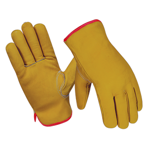 Guantes de protección de trabajo de cuero de grano de piel de vaca de lana gruesa resistentes al frío Guantelete de seguridad para conductor ignífugo Cómodo Industrial - Product Image 1