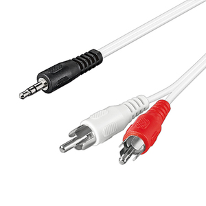 Cavo adattatore audio jack 3,5 mm 2xRCA bianco 3 m - Product Image 1