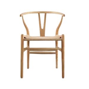 Nouveau produit chaise de salle à manger Hans Wegner Y chaise de salle à manger chaise en bois avec siège en tissu tissé Rush de haute qualité - Product Image 4