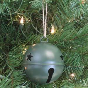 Fancy Green metal jingle bell <b>hanging</b> <b>Christmas</b> decor for <b>Christmas</b> <b>tree</b> home wall decoration x mas new year made india - Product Image 5