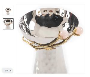 Bol en métal doré fait à la main Pièce maîtresse élégante Accent de maison de luxe Présentoir de table parfait pour manger ou vivre - Product Image 5