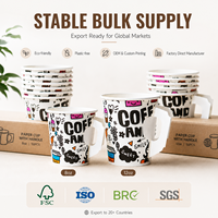 Vaso de Papel para Bebidas Calientes con Asa, para el Hogar, Cocina, Chocolate Caliente, Universal, Certificado de Grado Alimenticio, Libre de BPA, No Tóxico
