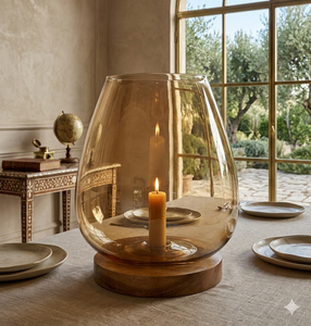 Modern Farmhouse Home Decor Gold <b>Pillar</b> Lantern Metal Tabletop and Mantle Candle Holder Accents - Product Image 6