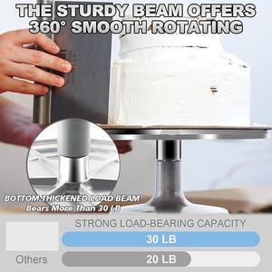 Support à gâteau rotatif artisanal en acier inoxydable de qualité supérieure, écologique, non toxique, pour anniversaire et autres occasions - Product Image 5