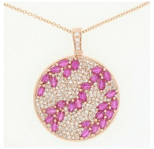 18K <b>Rose</b> Gold Plated Pendant with Pink and <b>White</b> Diamonds an Elegance in <b>Rose</b> <b>Petal</b> Brass Jewelry for Children - Product Image 1