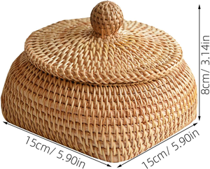 กล่องหวายขนาดเล็กสำหรับเก็บของชิ้นเล็ก กล่องเก็บของสานด้วยมือ เป็นมิตรกับสิ่งแวดล้อม ของตกแต่งบ้านจากธรรมชาติ ขายส่งจากเวียดนาม - Product Image 2