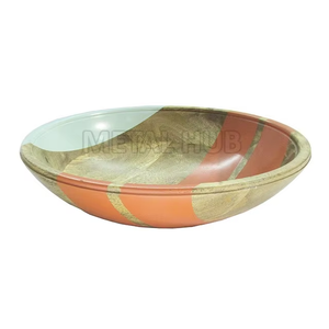 Cuencos para servir con mango de acacia de metal y madera clásicos personalizados a granel para fiestas y cenas de ensaladas - Product Image 6