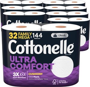 Cottonelle Ultra ComfortCare Soft <b>Toilet</b> Paper 32 Family Mega <b>Rolls</b> - Product Image 1