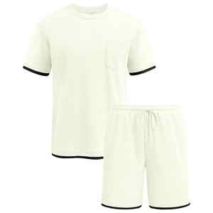 High Street Plus Size Men's Casual 2 piezas Jogging Suits Transpirable Características térmicas Washed Track Sweatsuit Set de Pakistán - Product Image 6