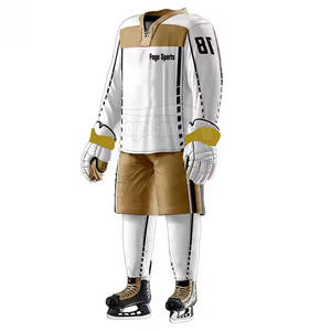 Los más populares diseñan su propio logotipo Conjuntos de uniformes de hockey sobre hielo Tallas grandes Secado rápido Transpirable para adultos - Product Image 2