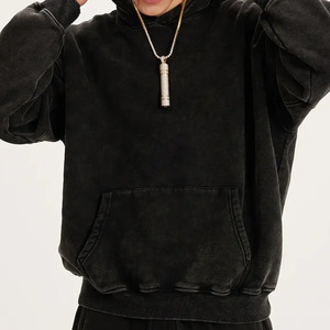 Prix de gros 400Gsm 500Gsm French Terry Loose Fit Hommes No String sweat à capuche personnalisé Épaule tombante Solide Pull-over - Product Image 5