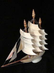 Regalos y recuerdos exquisitos de Shell Boat: estatuilla de barco de concha marina hecha a mano de conchas marinas naturales del océano. - Product Image 6