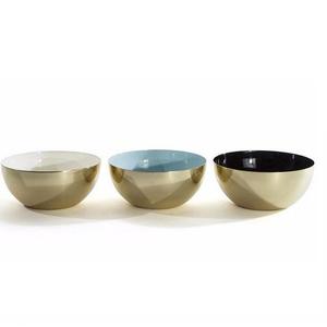 Set of Three Hotel Dinner Party Factory Sales Gold Finished Decorative Fruit Serving Bowl Table Decoration Kitchen <b>Utensils</b> - Product Image 1