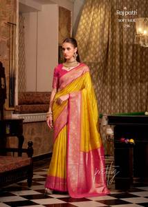 Exclusive Gatha Soft Silk <b>Designer</b> Saree Collection for Casual Weddings and Parties Full <b>Catalog</b> Available at Wholesale Rate - Product Image 5