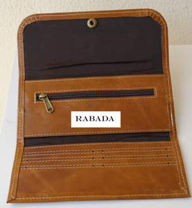 Carteras de cuero de diseñador de color marrón para mujer, billetera de mano para mujer con cuero genuino real, embrague hecho a mano real para niñas - Product Image 4