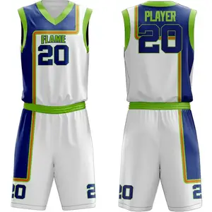 fully Customized top trending breathable basketball uniforms unisex sublimation men two piece youth training basketball uniforms