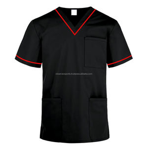 Uniformes d'hôpital gommages personnalisés gommages d'infirmière infirmière à manches courtes haut gommages costume Spa porter Stretch Slim Fit uniforme - Product Image 2