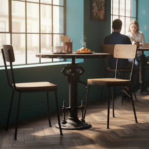 Cổ Điển Công Nghiệp Mộc Mạc Antique Cafe Crank Bảng Vòng Bền Đúc Sắt Crank Bàn Cà Phê Nhà Sản Xuất Xuất Khẩu - Product Image 1