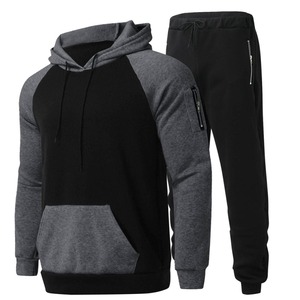 Nouvelle jeunesse commerce extérieur transfrontalier automne et hiver décontracté à capuche couleur sport costume hommes code couleur ensemble survêtement pour hommes - Product Image 2