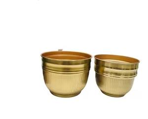 Pot de jardinière plaqué or de forme ronde fait à la main taille personnalisée d'utilisation intérieure et de jardin durable pour le salon à des fins décoratives - Product Image 2