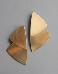 Boucles d'oreilles en laiton, bijoux de luxe authentiques, plaqué or, laiton Non percé, creux - Product Image 3