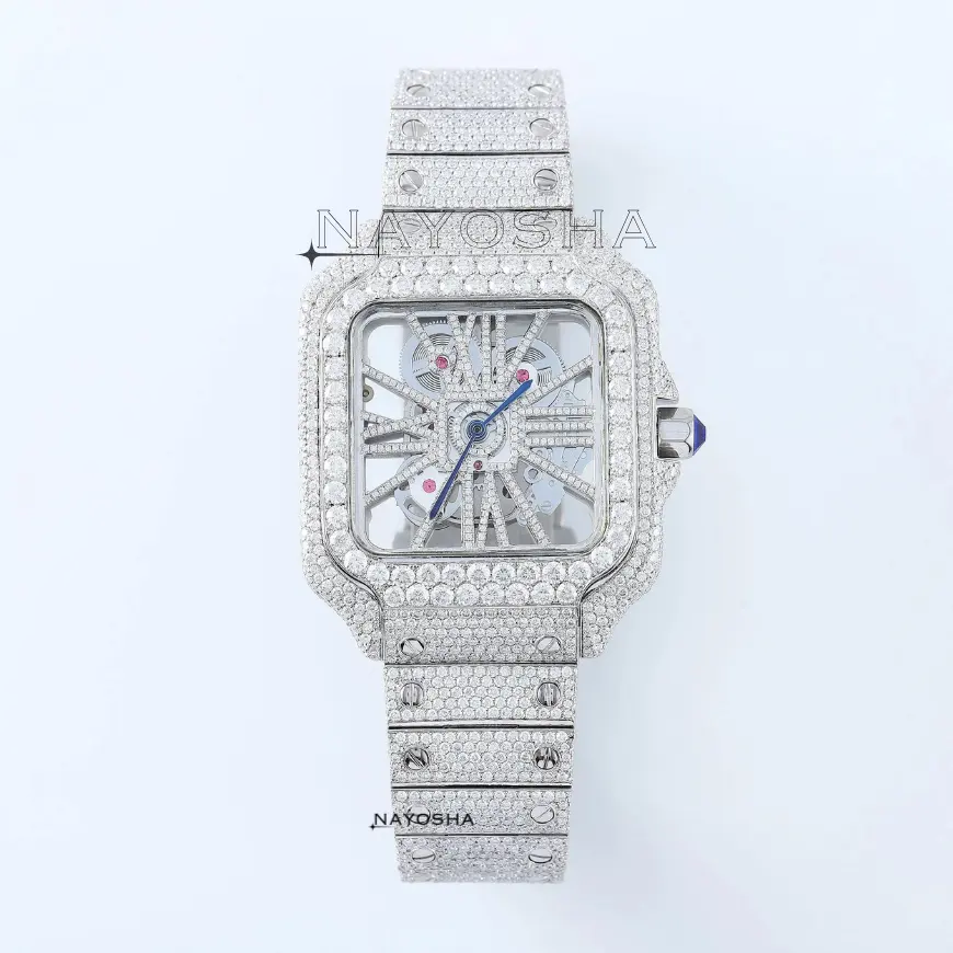 Completamente ghiacciato scheletro VVS Moissanite diamante in acciaio inox Band stile Hip Hop a basso prezzo Made in India