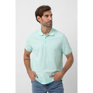 Polo en piqué basique pour homme coupe décontractée col classique et fermeture à boutons 85% coton 15% polyester disponible en différentes couleurs - Product Image 2