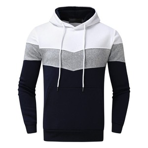 Haute qualité hommes sport Jogging décontracté deux pièces grande taille ensemble costume à capuche col solide motif Logo personnalisé survêtement - Product Image 3