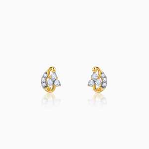 Boucles d'oreilles mini diamant doré - Product Image 1
