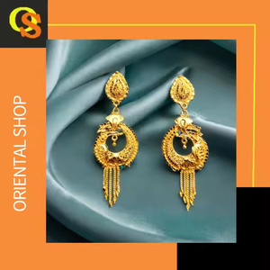 ชุดต่างหูแบบ22CT ดีไซน์แบบดั้งเดิมเครื่องประดับต่างหูชุบทองสไตล์จูกกาสำหรับผู้หญิงที่สวมใส่โดยผู้ส่งออก - Product Image 3