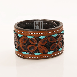 Bracelet en cuir brut de style western unisexe, tressé à la main, bijoux de mode style cowboy - Product Image 1