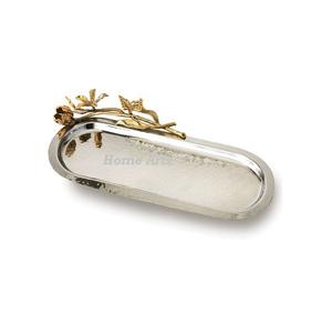 Bandeja de comida de Color plateado de calidad superior Diseño clásico Servicio de comida de acero inoxidable con mango de hoja a granel - Product Image 1