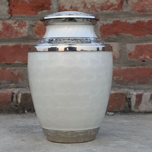 Urne funéraire blanche de designer pour garder les cendres d'enfants adultes ou d'animaux domestiques Urne souvenir fournie par HHO de l'Inde - Product Image 3