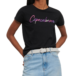 Camiseta de manga corta 100% de algodón para mujer, ropa básica lisa con estampado de logotipo personalizado en blanco, cuello redondo, de verano - Product Image 1