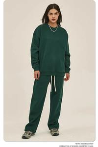 Personalizado de alta calidad UE EE. UU. Tamaño de lujo Hombres 350g Fleece Sudadera de cuello redondo Grueso Loose fit Suéter básico suave Sudadera - Product Image 5