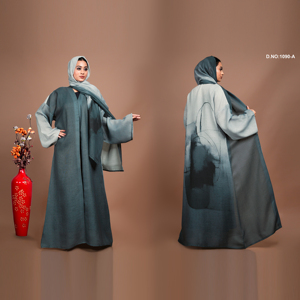 Premium Linen Full Length Modest <b>Abaya</b> for Women with Plus Size Option Evening Party Wear - Product Image 1